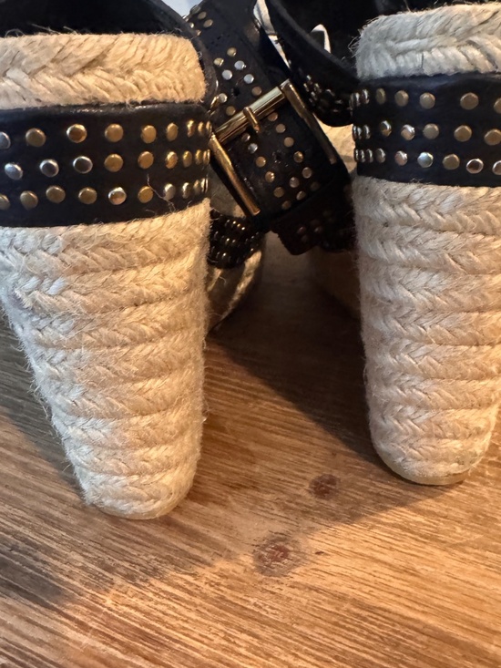 Alexander McQueen Black Studded Wedge Sandal - Picture 11 of 12